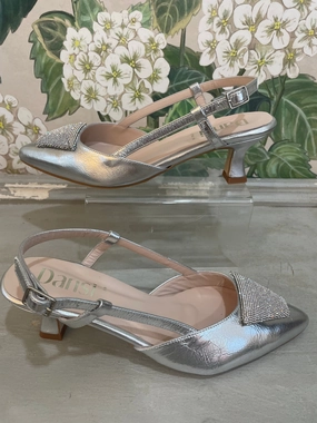 6540 -Silver High Heeled Pumps