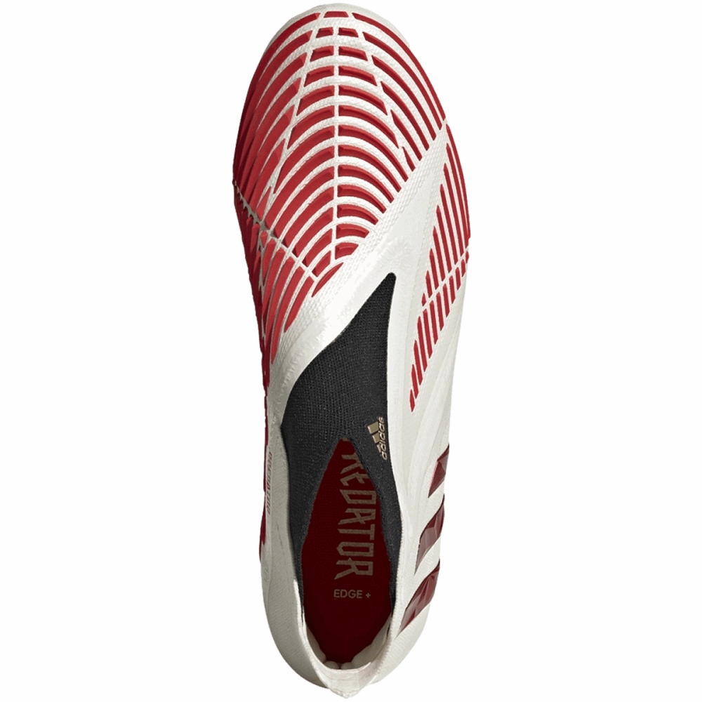 Soccer Cleats Difference (ADID-GV7384) Adidas Predator Edge  Firm Ground Cleats [off white/vivid red/gold met.]
