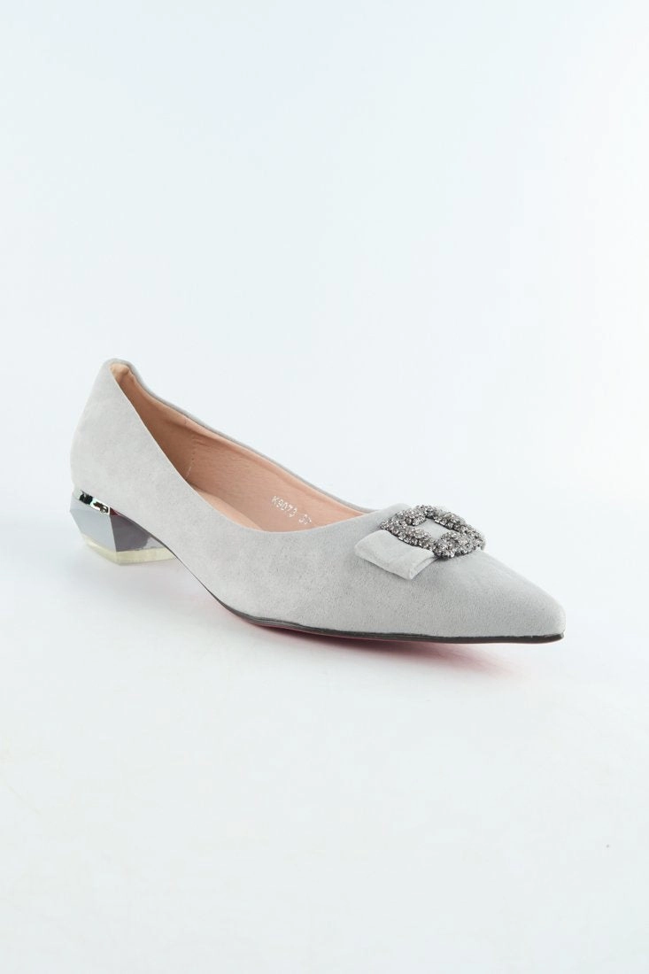 Tape Dispenser Heel  K9073 - Pointed Toe Mid Heel Pump Shoes