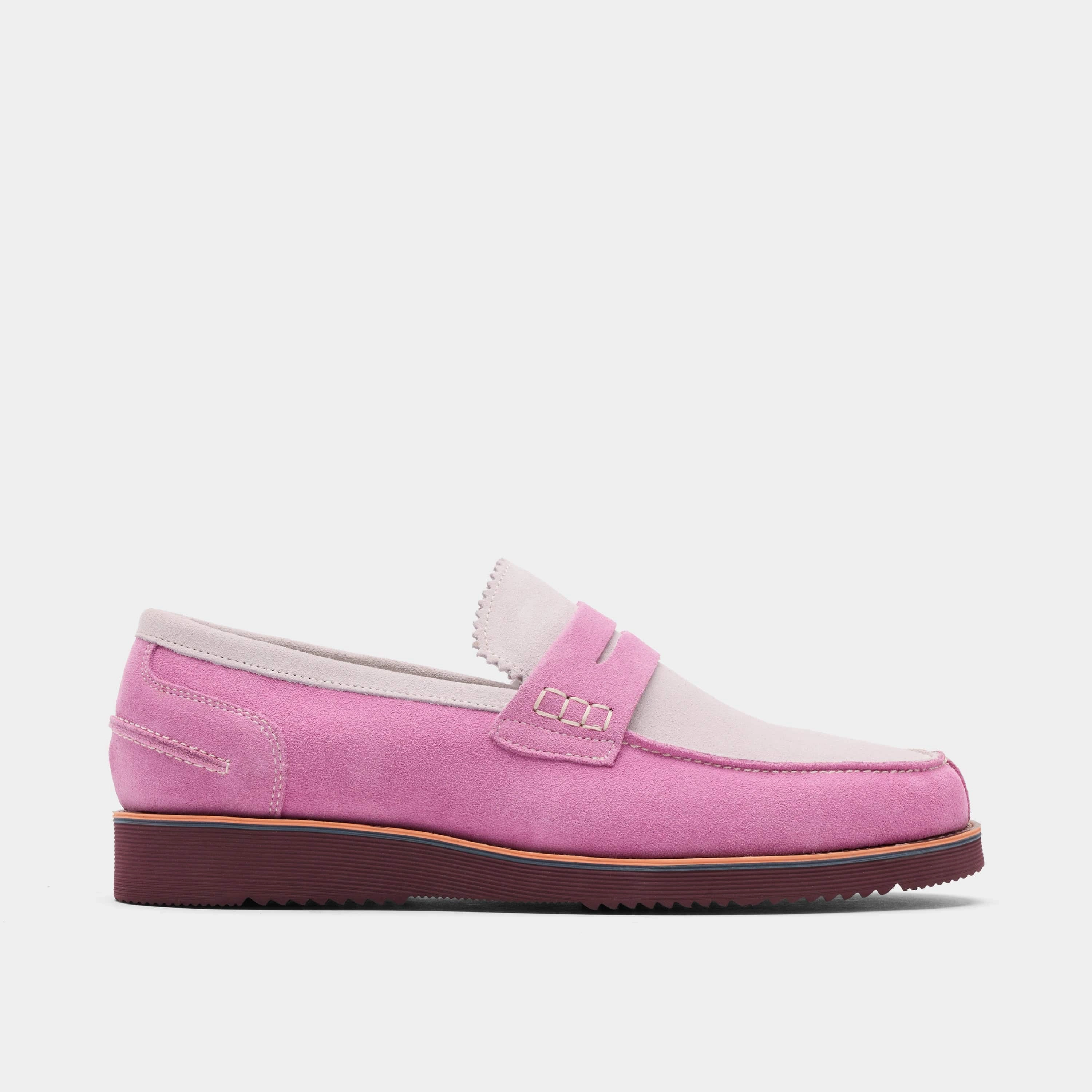 Loafers With A Suit Abe Dusty Rose Suede Penny Loafers