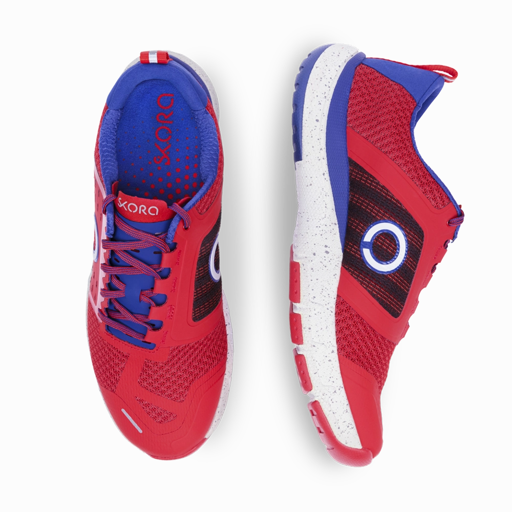 Best Running Shoes For Pronated Feet Skora Kyori Mens Lava Red / Blue