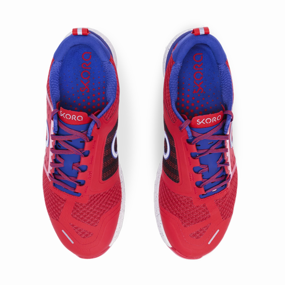 Skora Kyori Mens Lava Red / Blue Most Cushioned Running Shoe