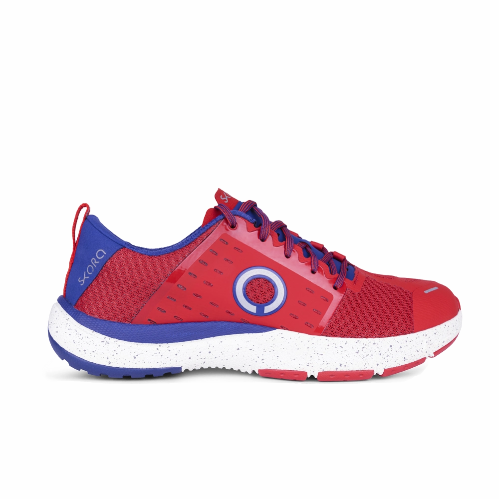 Skora Kyori Mens Lava Red / Blue Good Running Shoes For Pronators