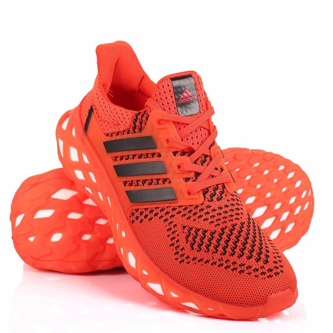 AD Boost Red And Black Men's Running Sneakers Knit Running Shoes