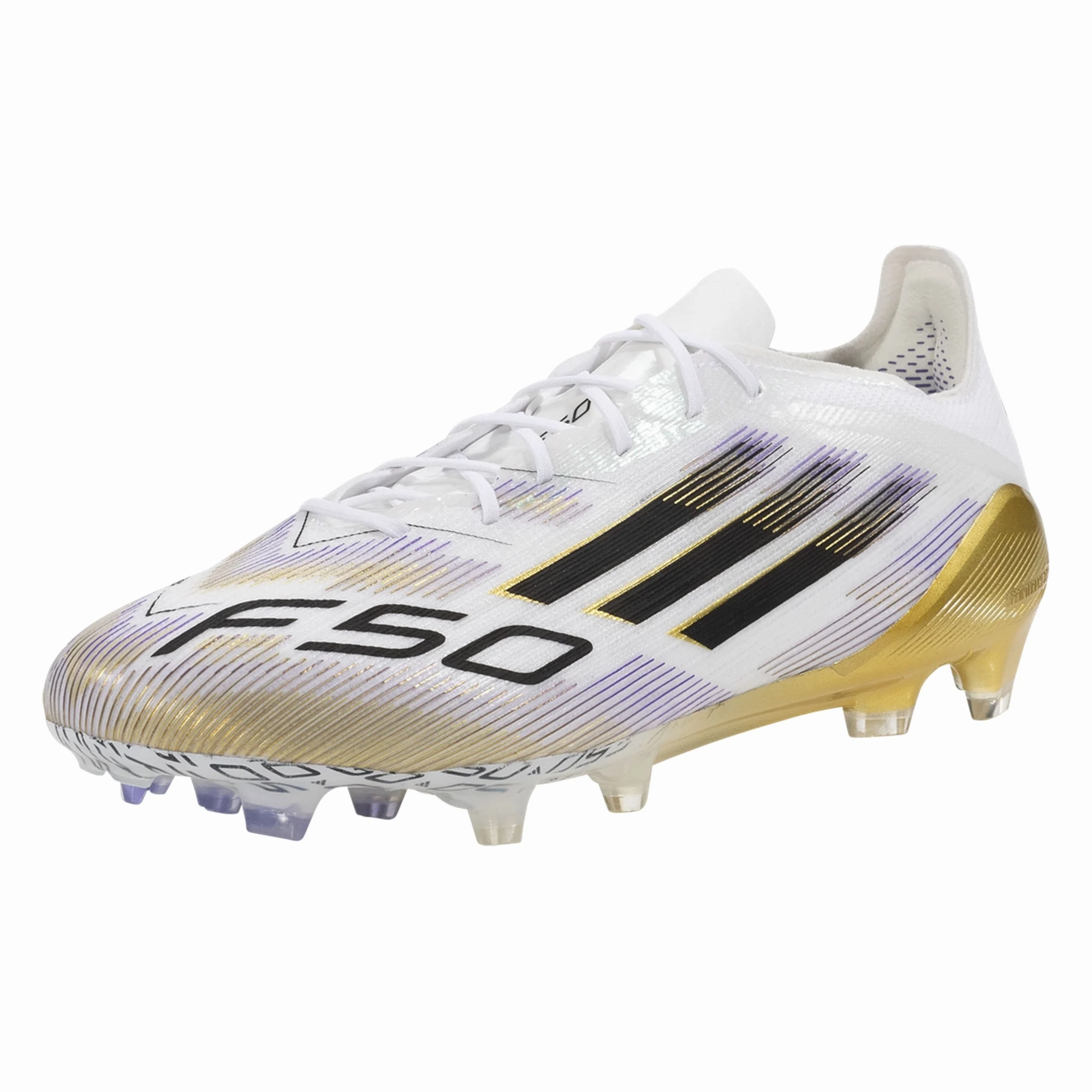 adidas F50 Elite Firm Ground Soccer Cleats (White/Black/Gold Metallic) Soccer Cleat Template