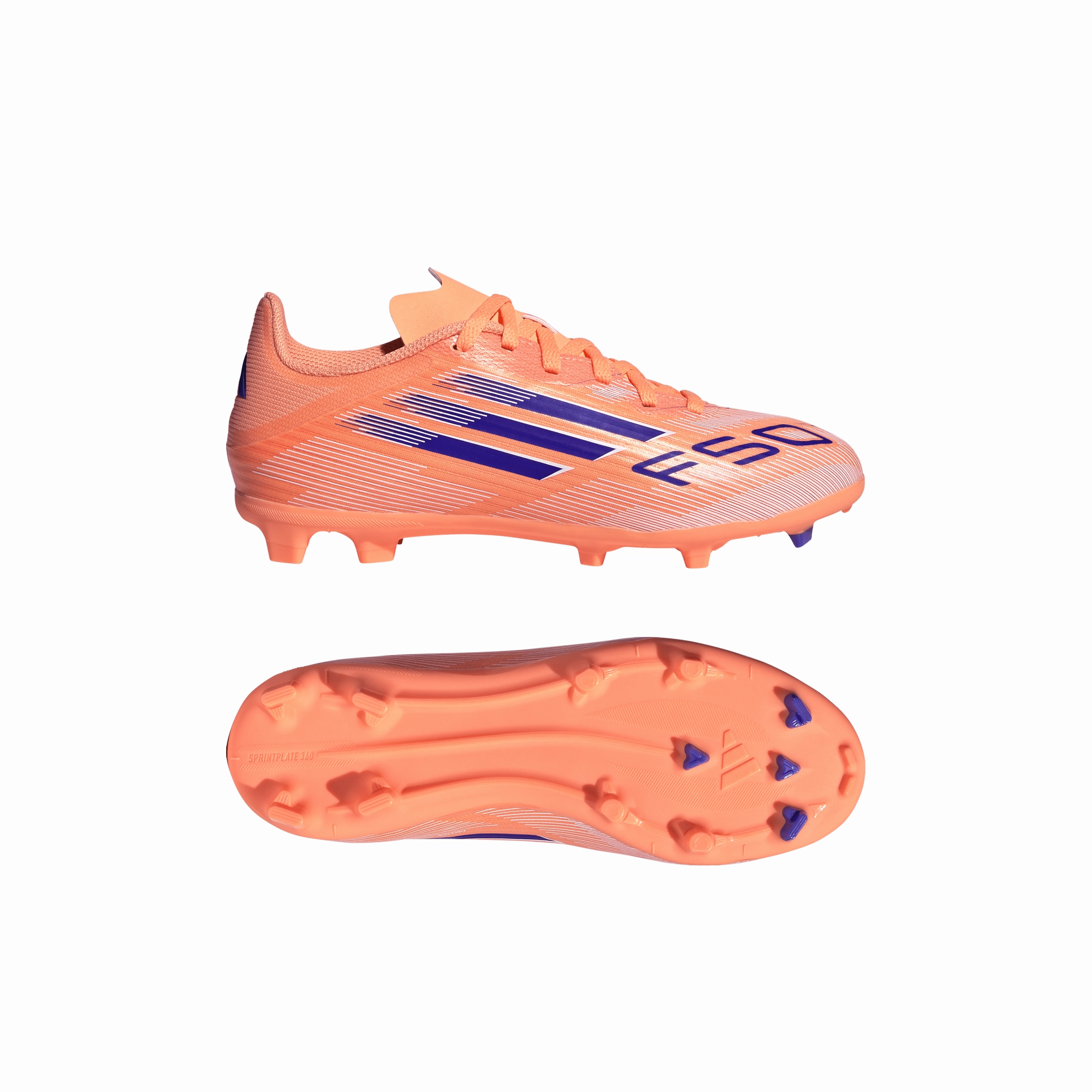adidas F50 League FG/MG Youth Soccer Cleats - Orange/Blue/White Academy Turf Soccer Cleats