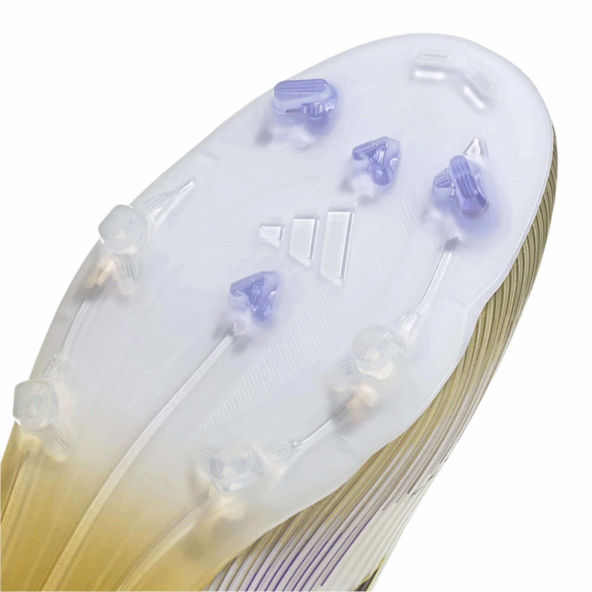 adidas F50 League Laceless FG Soccer Cleats (White/Black/Gold Metallic) Rubber Molded Soccer Cleats