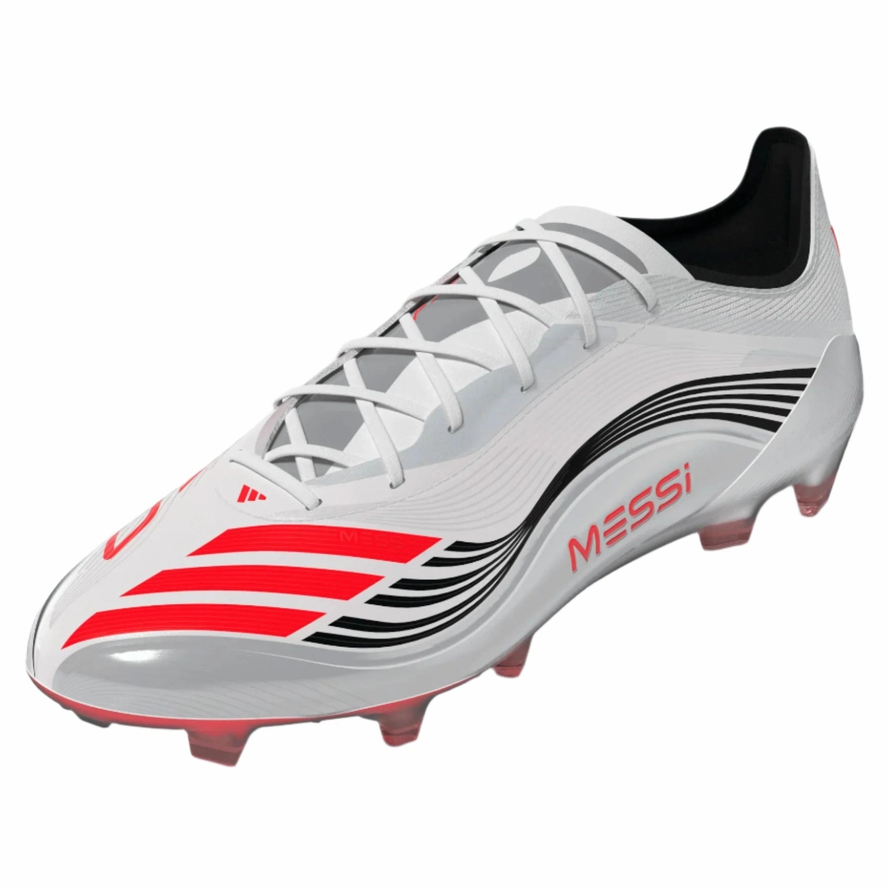 adidas F50 Messi Elite FG Soccer Cleats (White/Lucid Red/Silver Metallic) Heavy Soccer Cleats
