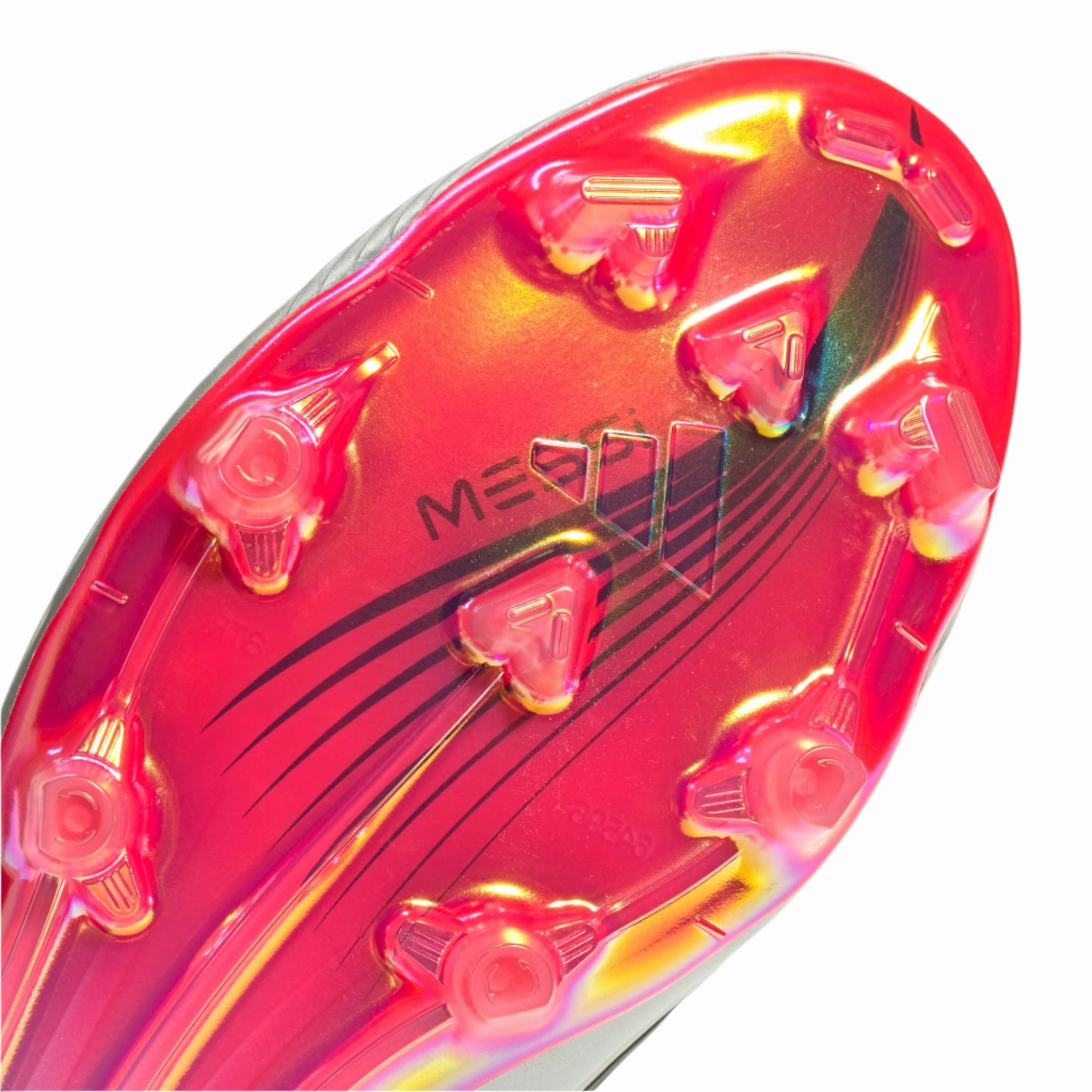 Molded Soccer Cleats adidas F50 Messi Elite FG Soccer Cleats (White/Lucid Red/Silver Metallic)