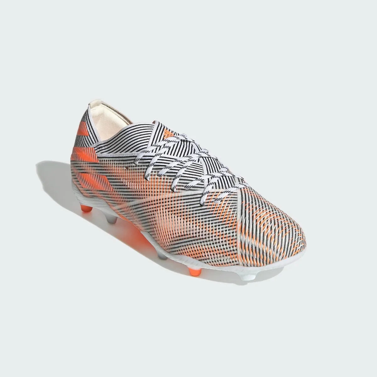 Adidas JR Nemeziz .1 FG - White-Black-Orange Soccer Cleats For Outdoor Turf
