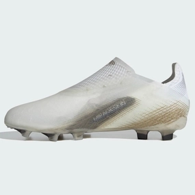 Adidas JR X Ghosted  FG - White-Black-Gold Dragon Soccer Cleats