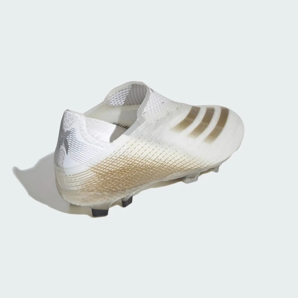 Adidas JR X Ghosted  FG - White-Black-Gold Soccer Cleats Size 5