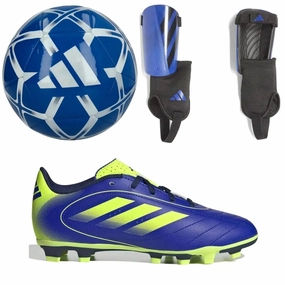 Teamgeist Soccer Cleats adidas Kid's Goletto IX FG/Shin Guards/Ball Bundle