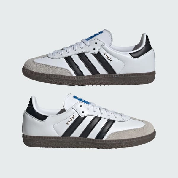 Adidas Kid's Samba OG Shoes - Cloud White / Core Black / Gum Adidas New Messi Shoes