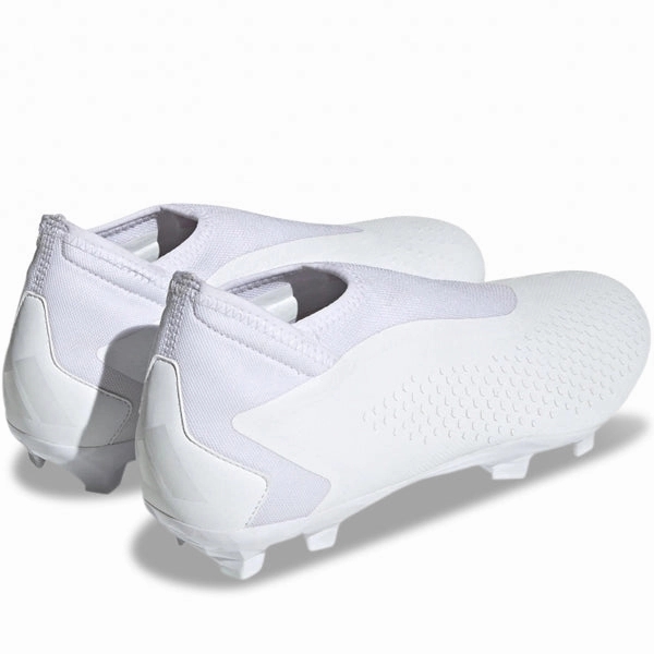 Sterling Soccer Cleats adidas Predator Accuracy.3 Laceless Firm Ground Soccer Cleats (Core White)