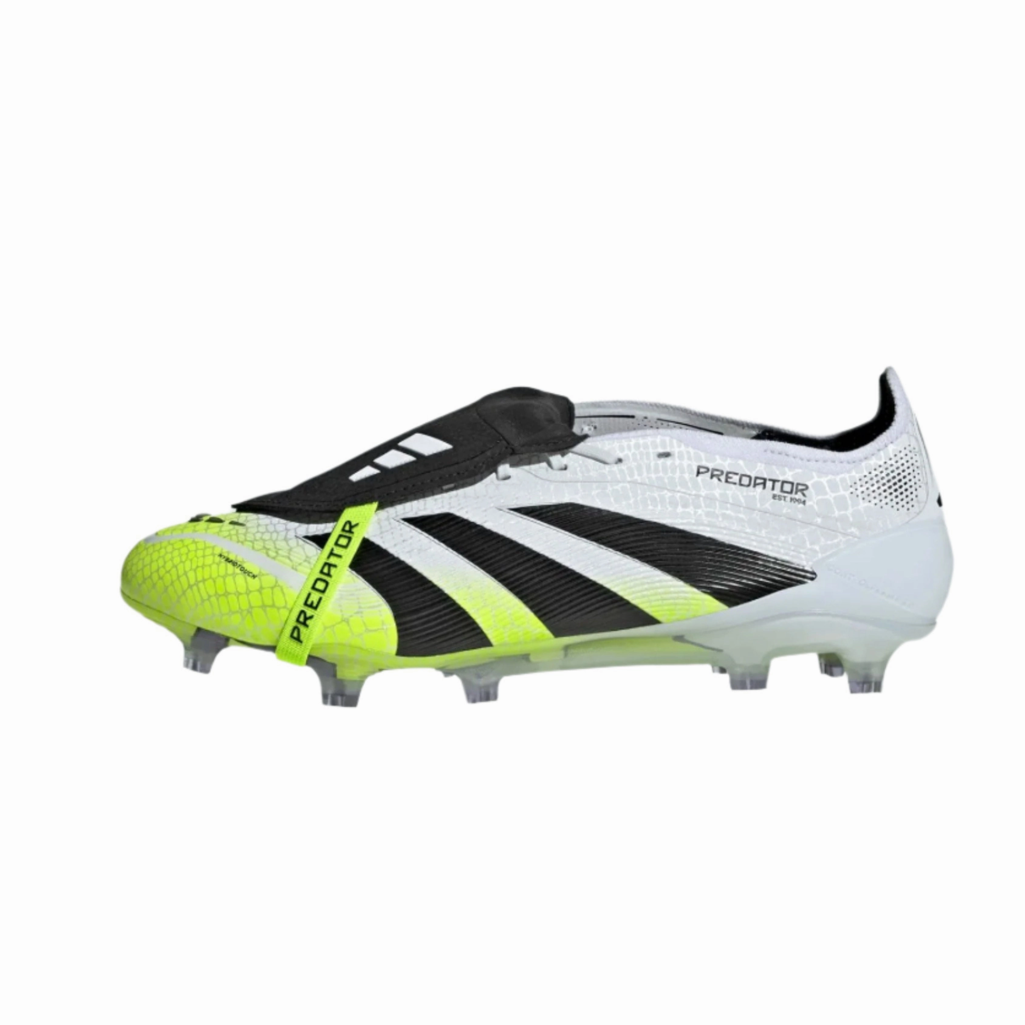 adidas Predator Elite Firm Ground Soccer Cleats (White/Black/Lucid Lemon) Soccer Cleats Size 6y