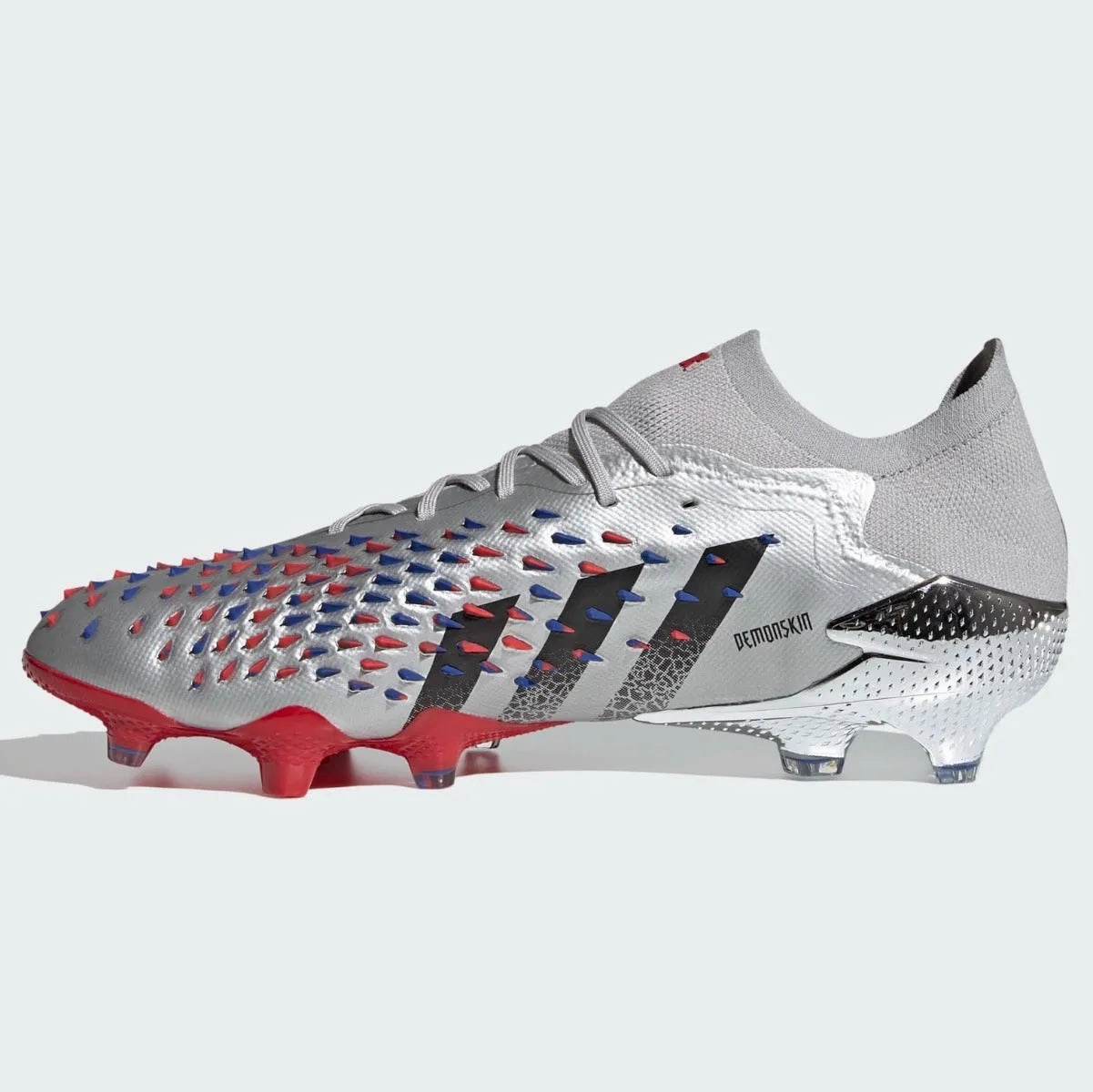 Adidas Predator Freak .1 Low FG - Silver Metallic-Red-Royal Heel Pads For Soccer Cleats