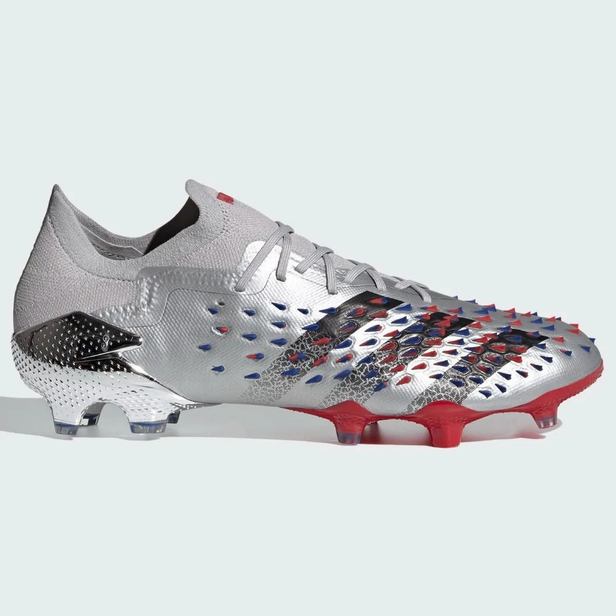 United Mercurial Superfly 10 Academy Fg Mg Soccer Cleats Adidas Predator Freak .1 Low FG - Silver Metallic-Red-Royal