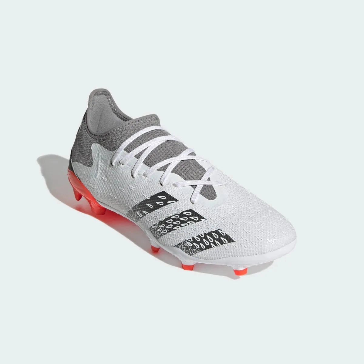 Adidas Predator Freak .3 LOW FG - White-Iron Metallic Soccer Cleats Viper