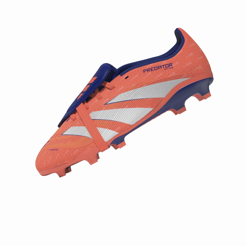 adidas Predator League Fold-Over Tongue FG/MG Youth Soccer Cleats - Orange/White David Soccer Cleats