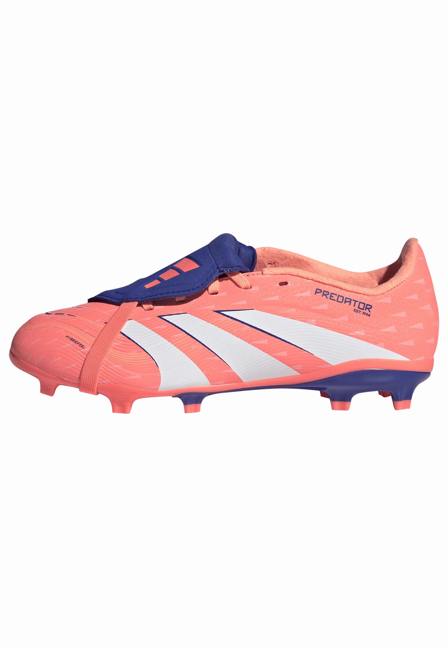 Anti Clog Soccer Cleats adidas Predator League Fold-Over Tongue FG/MG Youth Soccer Cleats - Orange/White