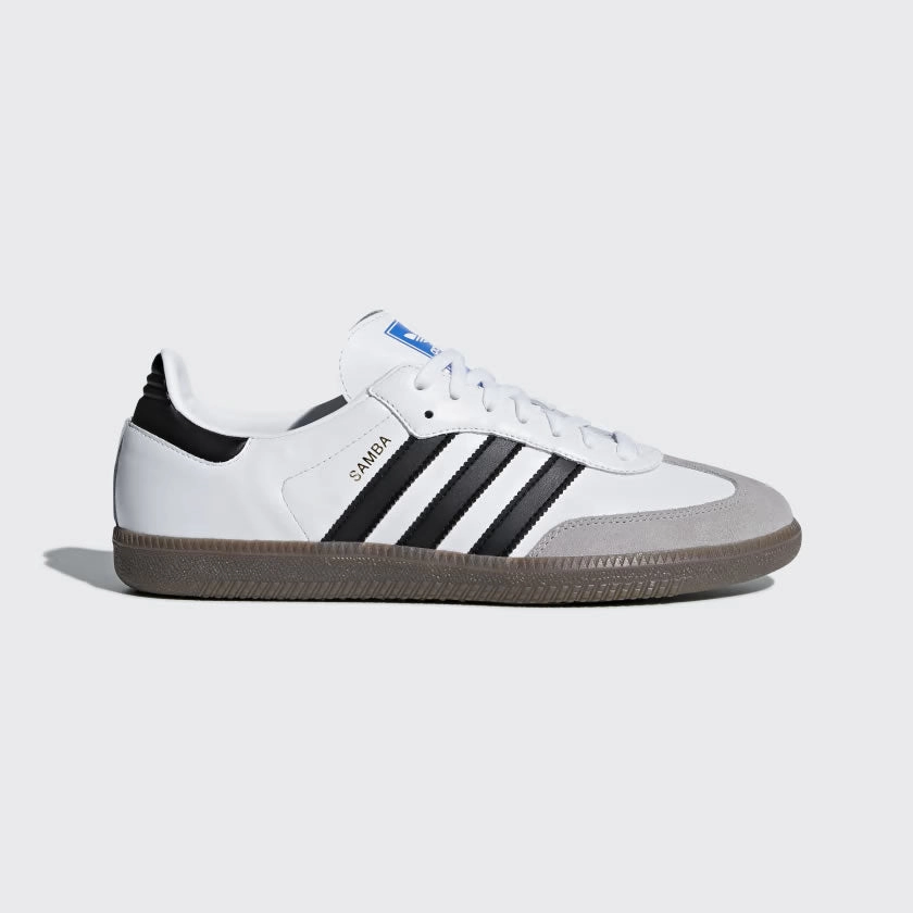 Adidas Samba OG Men's White Leather Trainers B75806 Adidas Football Referee Shoes