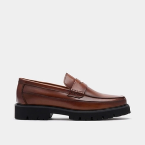 Adler Mahogany Leather Lug Penny Loafers Penny Loafers Style