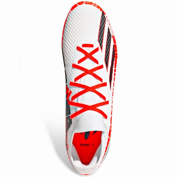 adidas X Speedportal Messi.3 Firm Ground Soccer Cleats (Core White/Solar Red) Soccer Cleats Charlotte Nc