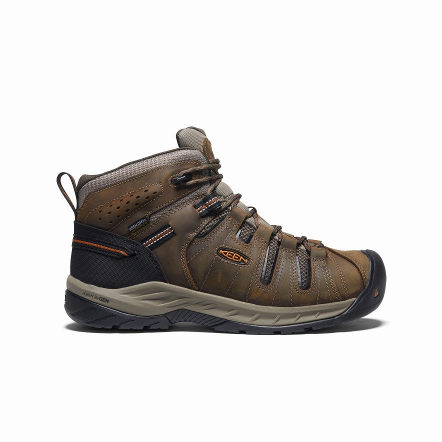 Standard Hiking Boot Lace Length Men's Flint II Waterproof Mid (Soft Toe)  |  Black Olive/Brindle