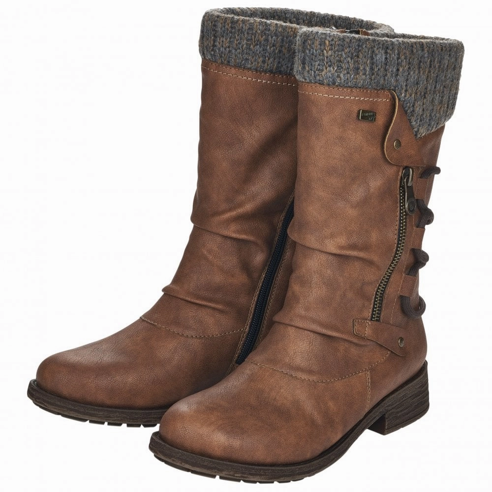 Alexa Brown Mid Calf Boots Football Boots