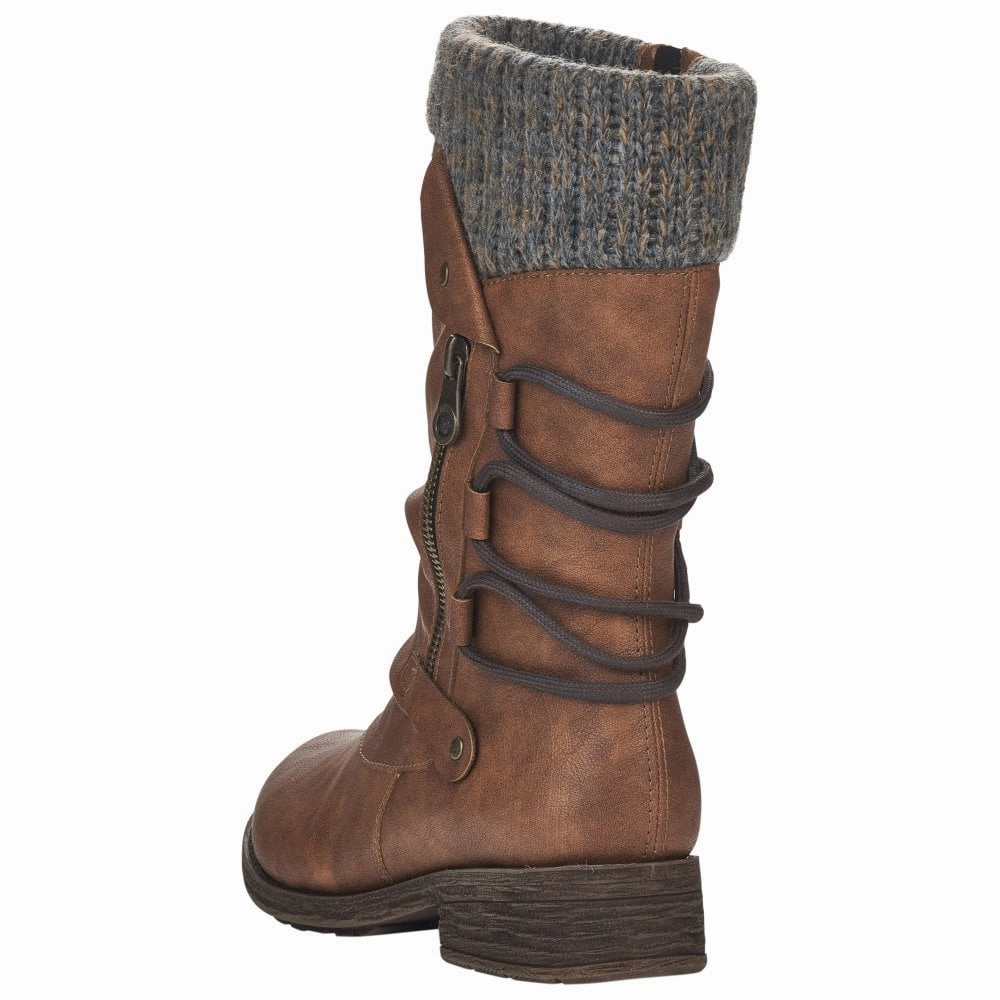 Alexa Brown Mid Calf Boots Durable Work Boots