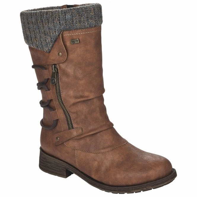 Alexa Brown Mid Calf Boots High Boots Tan