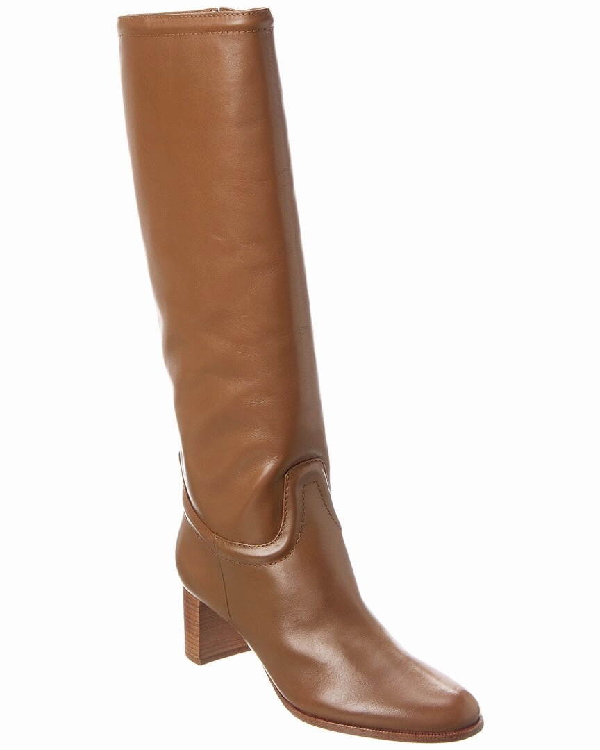 Suede Knee High Boots With Block Heel Alexandre Birman Lauren 60 Leather To-The-Knee Boot