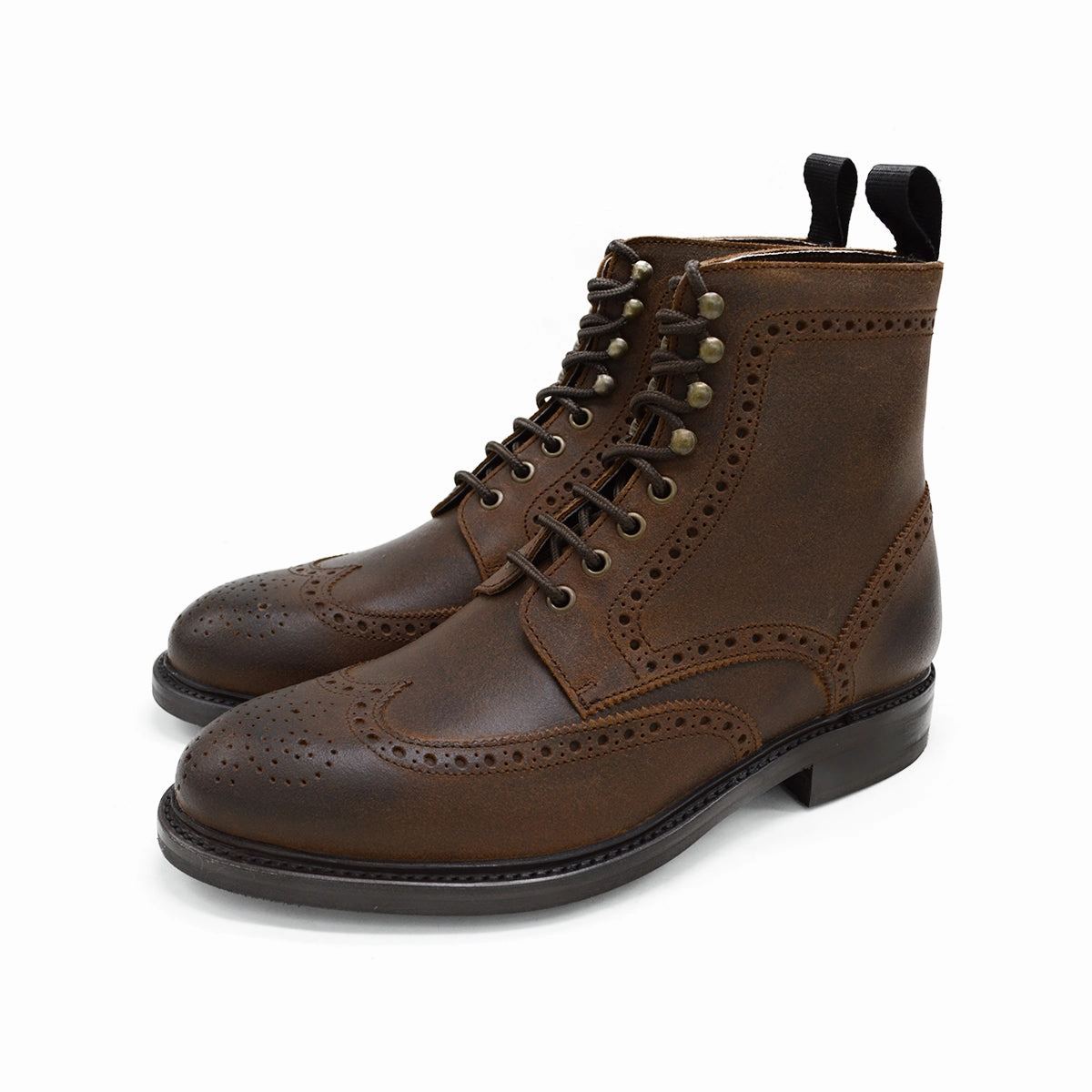 Lace Up Cycling Shoes Berwick 1707 Brogue Boot (322) - Waxy Commander