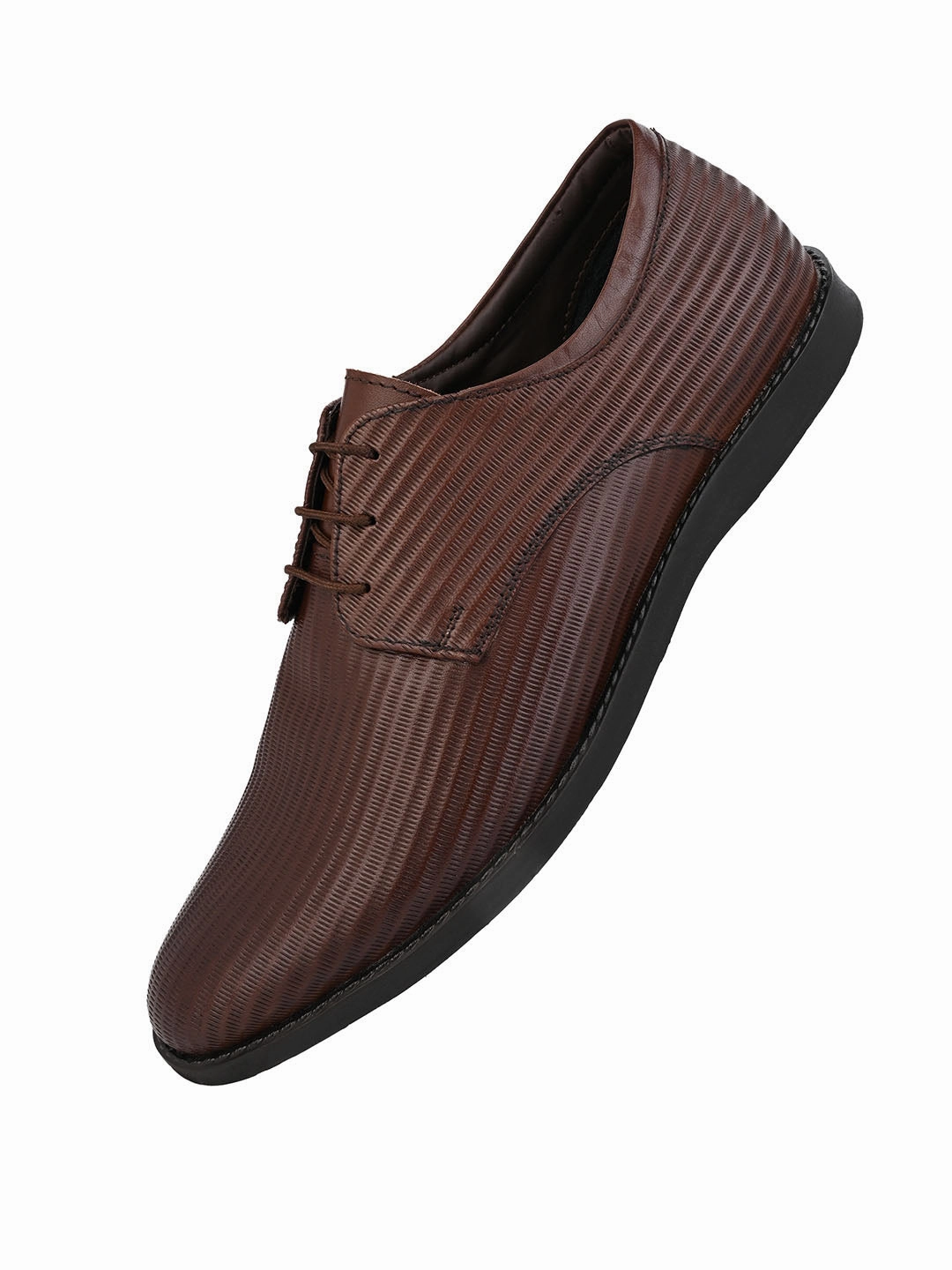 Flatform Lace Up Shoes Alberto Torresi Textured Brown Leather Office/ Dress Formal Derby Shoes