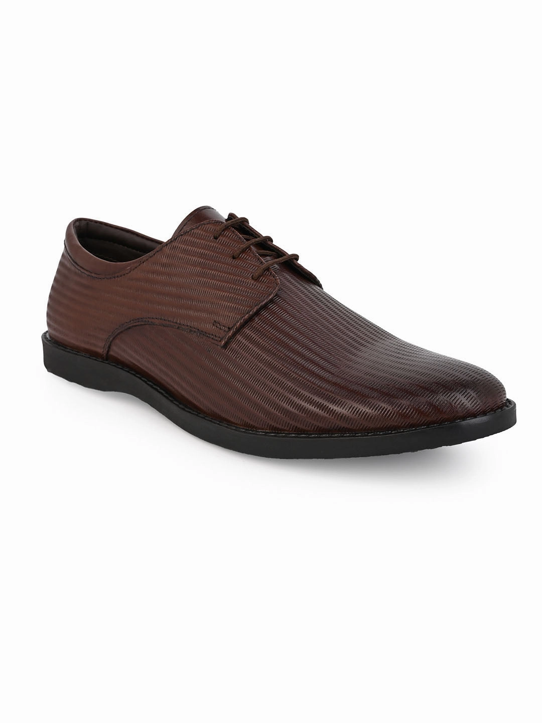 Alberto Torresi Textured Brown Leather Office/ Dress Formal Derby Shoes Lace Up Cap Toe Shoes
