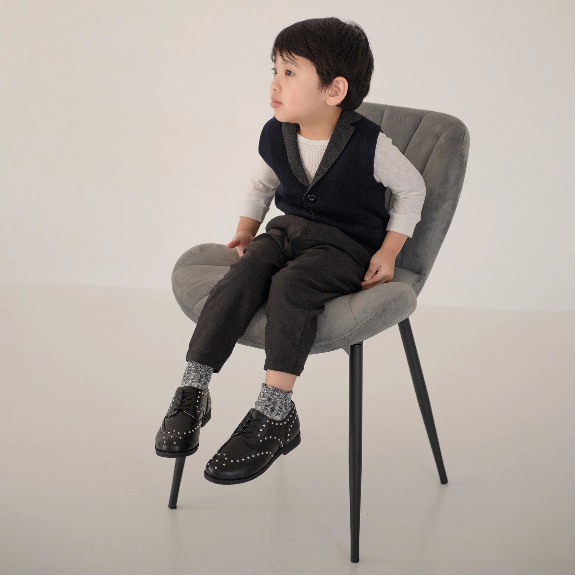 KidsCookies - - BLK STUDS Loafers Wash