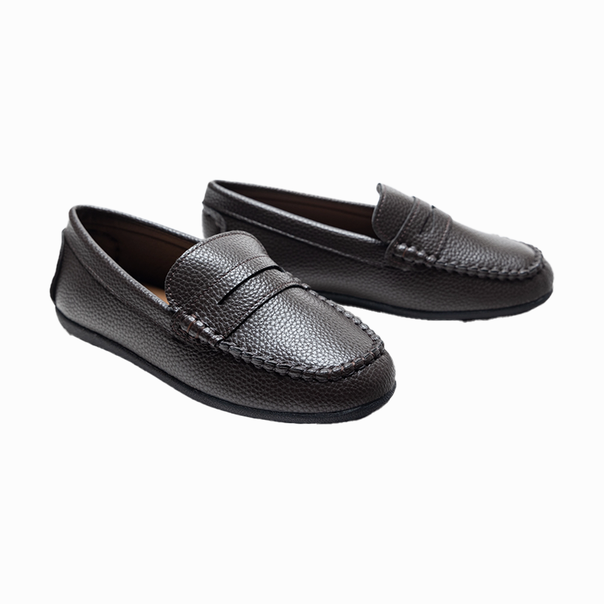 Mocha Faux Leather Penny Loafers Aeyde Ruth Loafers