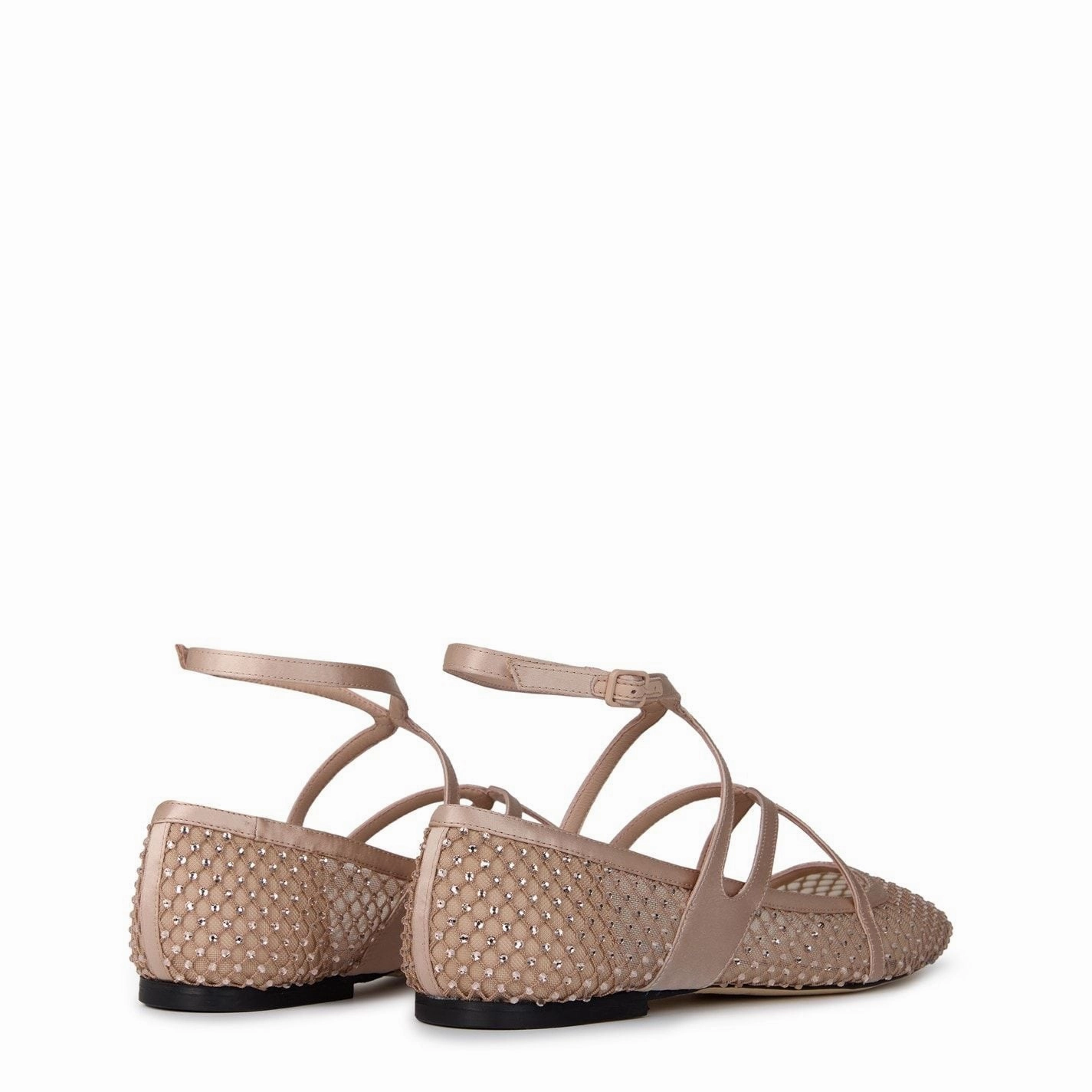 Bridal Shoes Ballerina Flats Jimmy Choo Women's Crystal Mesh Satin Astoria Ballet Flat Macaron