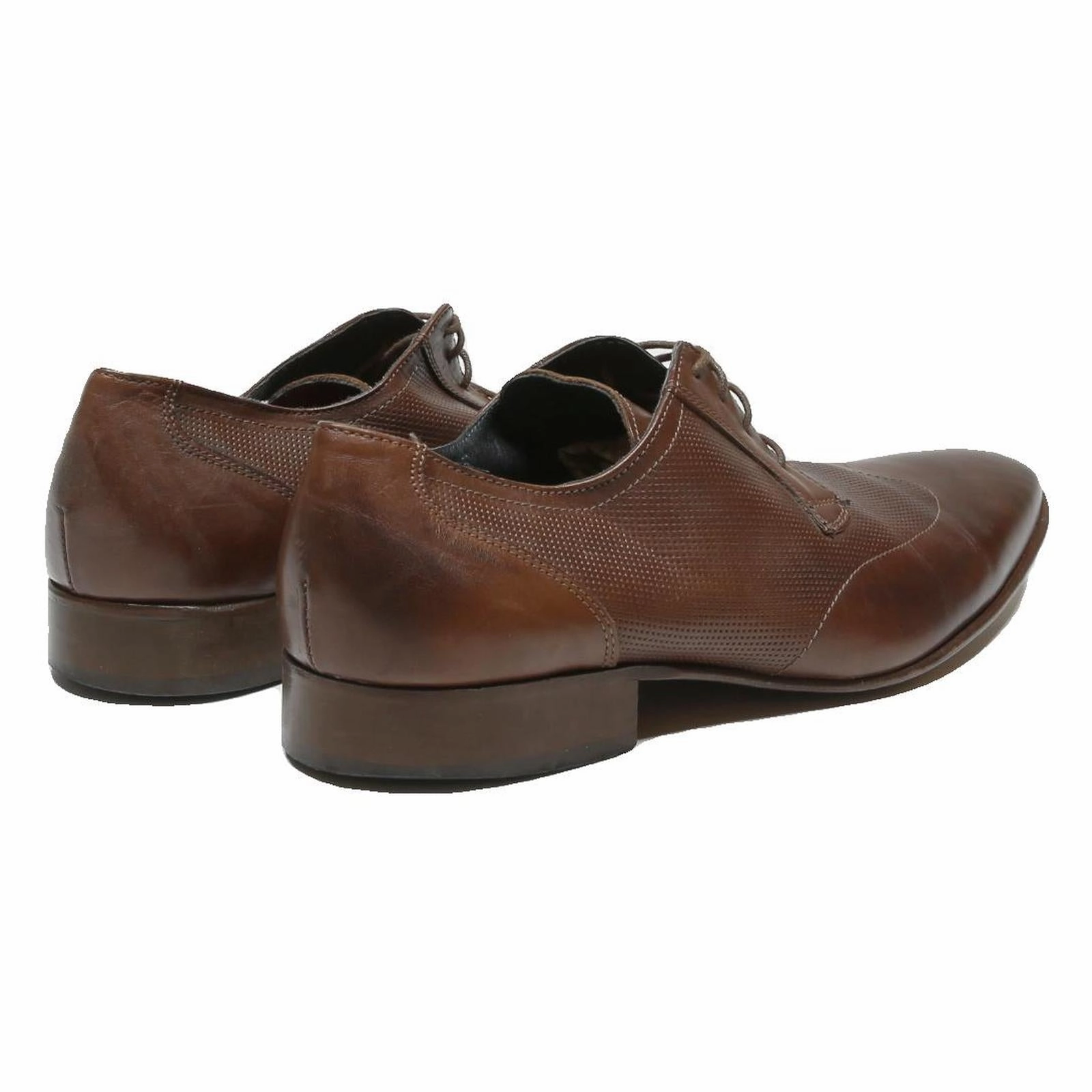 ANDRE Mens Leather Brown Lace-Up Shoes UK 10.5 Pointed Toe Formal Dress Lace Up Shoes Meaning