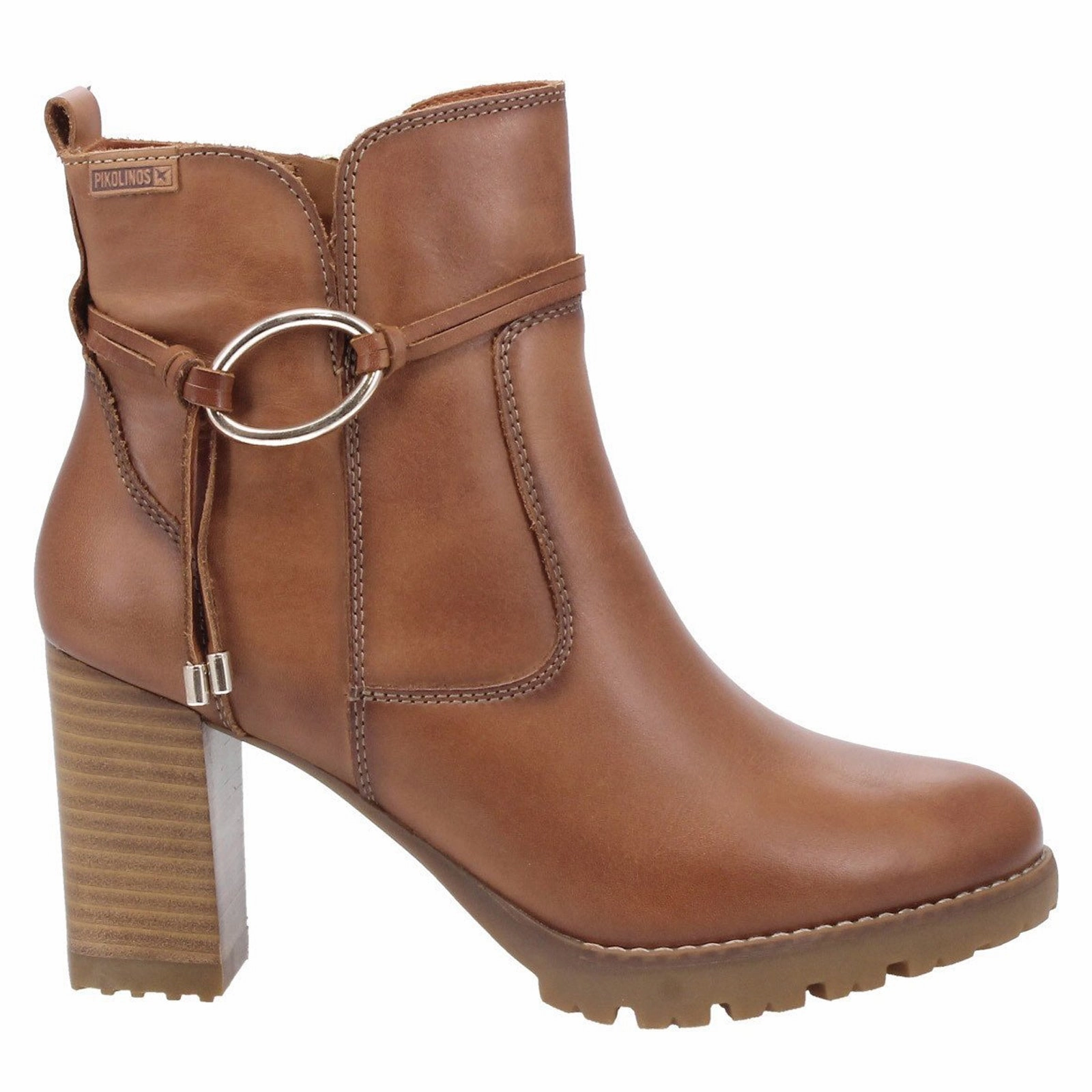 Combs Tech Utility Ankle Boots Pikolinos Connelly W7M-8542 Leather Women's Ankle Brandy Boots