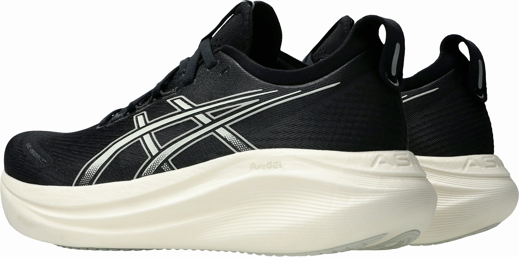 Asics Ahar Running Shoes Asics Gel Nimbus 27 WIDE FIT Mens Running Shoes - Black