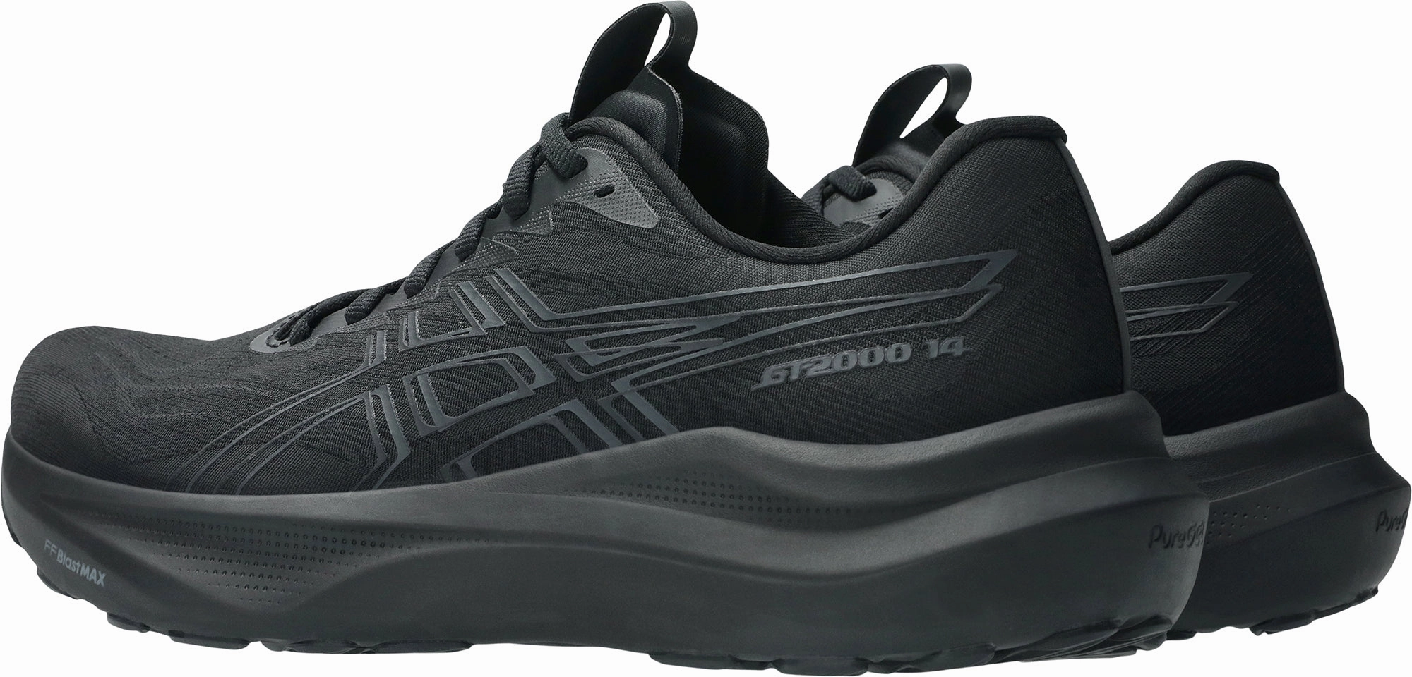 Asics GT 2000 14 Mens Running Shoes - Black Asics Flat Running Shoes