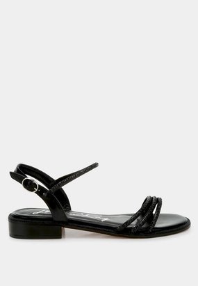 Flat Ballroom Shoes Nobbity Rhinestone Pearl Detail Flat Sandals