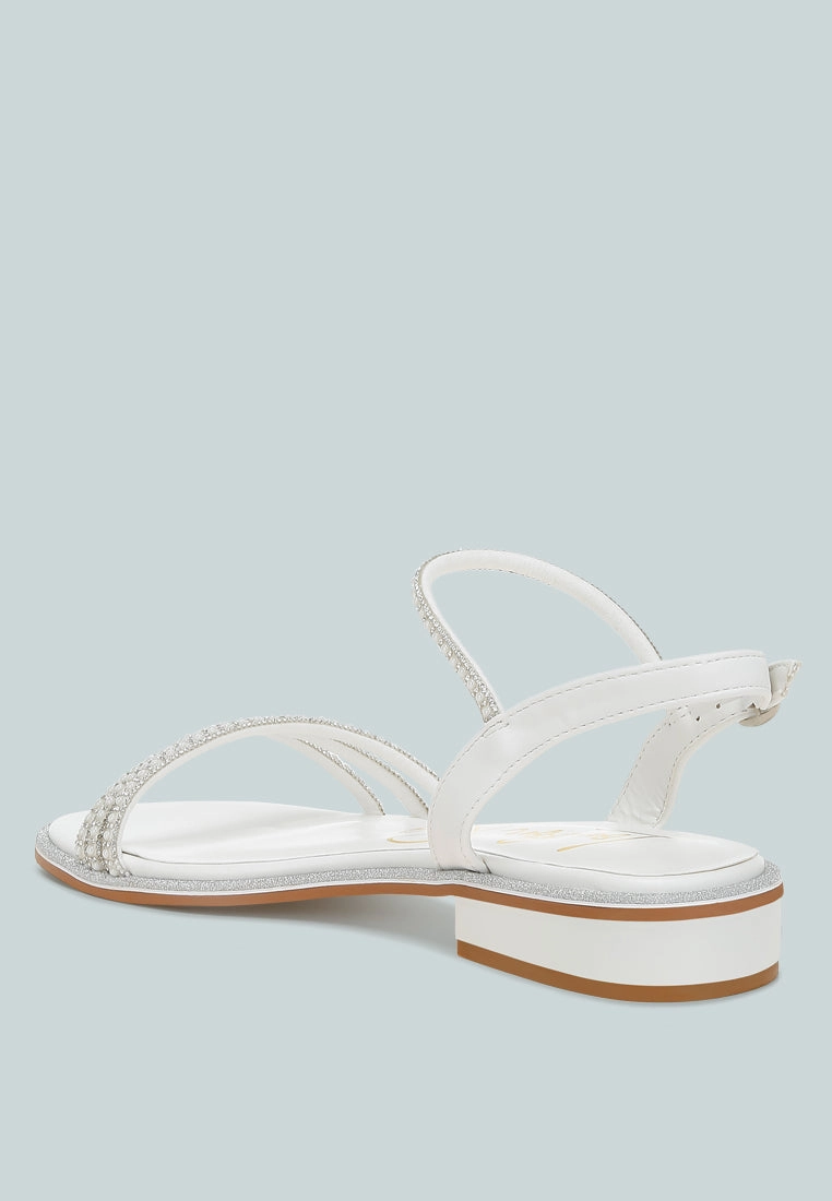 Orthopedic Shoes Toddlers Flat Feet Nobbity Rhinestone Pearl Detail Flat Sandals