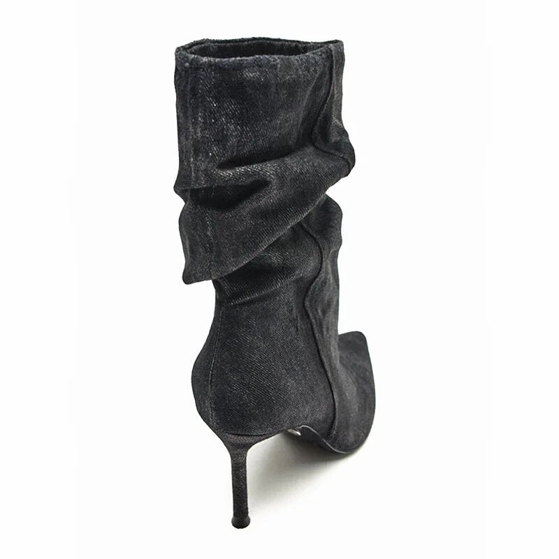 Avant Denim Stilettos High Heels Tie