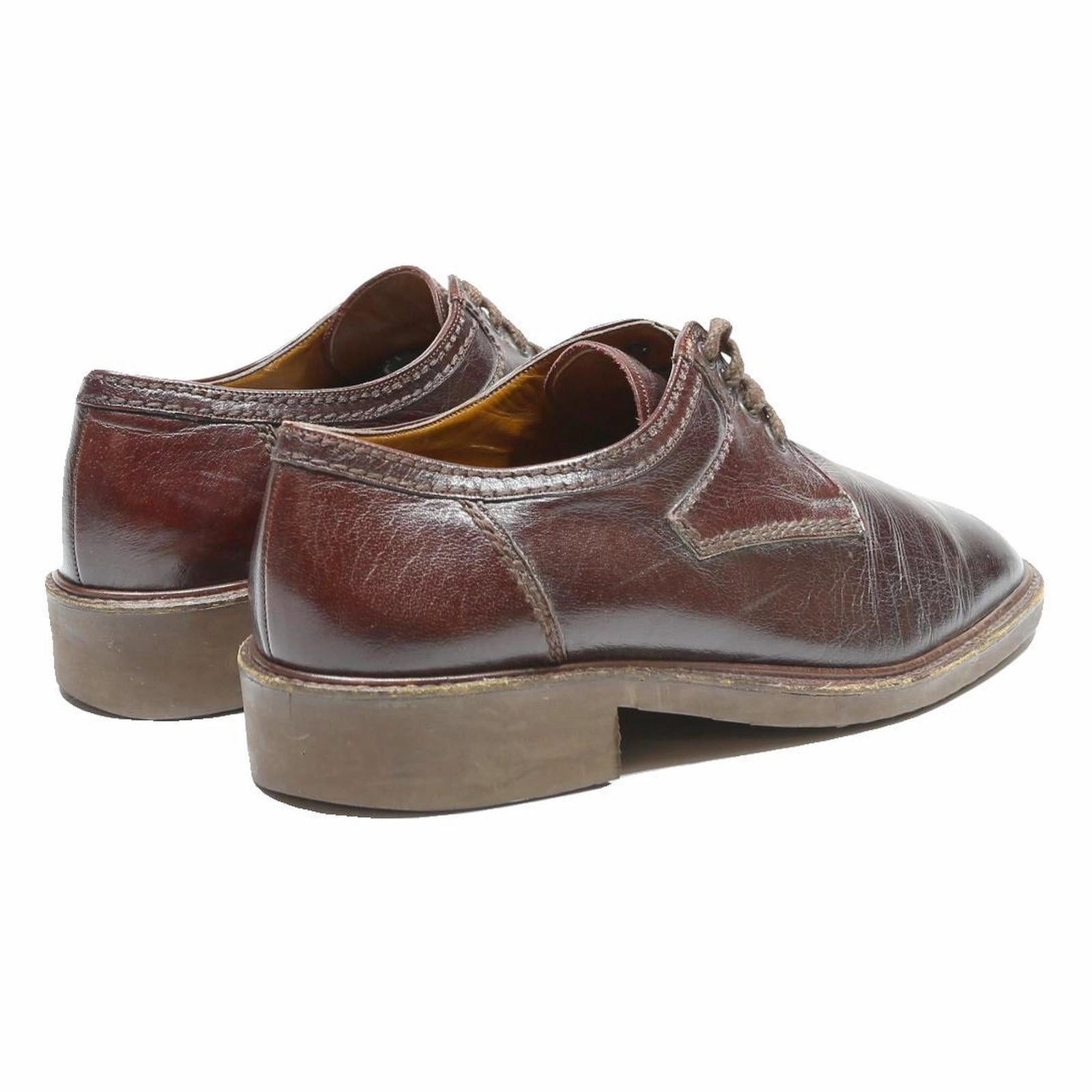 Leather Lace Up Flat Shoes BALLY Mens Leather Brown Lace-Up Shoes UK 8 Classic Formal Footwear