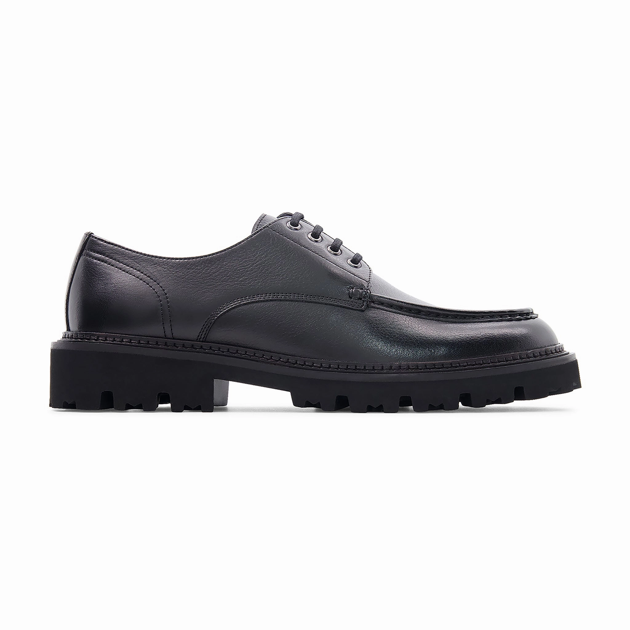 Barrett Moc Derby // Black Lace-up Mule Shoes