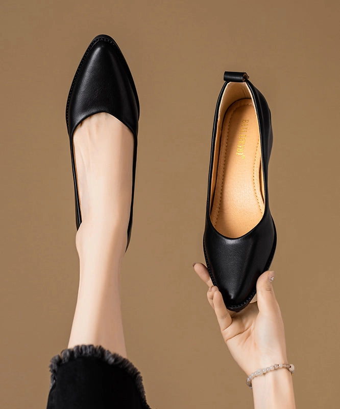 Ankle Strap High Heel Pumps Beautiful Chunky Heel Beige Cowhide Leather Pointed Toe AP1027