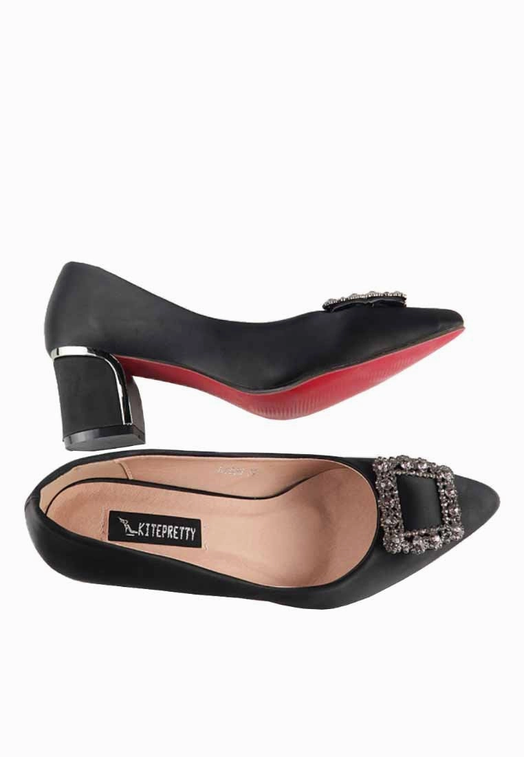  K9059 - Golden Chunky Heels Pump Shoes Strapped High Heels